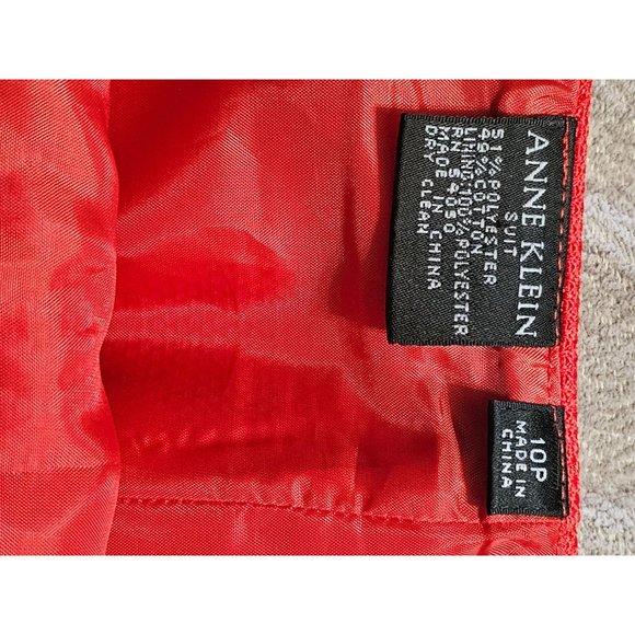 Anne Klein Skirt size 10 Petite red woven cotton - Picture 3 of 7